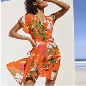 Karen Millen 100% Silk Floral Wrap Dress NWT